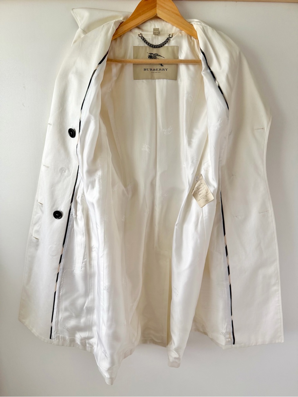 BURBERRY | Brit White Slim Fit Double Breasted Belted Trench Coat US 2 UK 4 - Picture 13 of 16